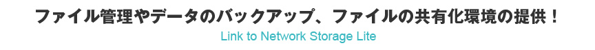ファイル管理やデータのバックアップ、ファイルの共有化環境の提供！Link to Network Storage Life